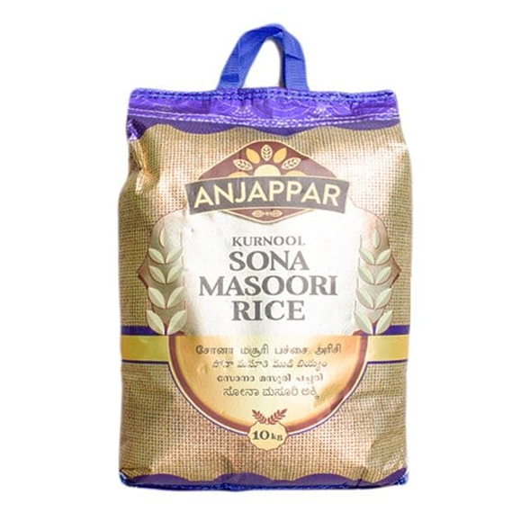 Anjappar Kurnool Sona Masoori Rice (10KG)- Anjappar kurnol sona masori cal - Anjappar Kurnool Sona Masoori Reis